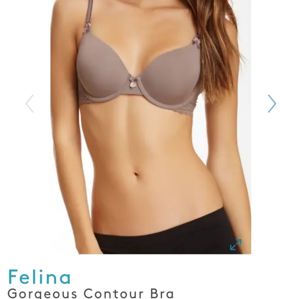 Felina Gorgeous Contour Women Full Coverage Bra 34DDD Dark Taupe
